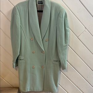 LUTZ TEUTLOFF Mint Green Double-Breasted Wool Jacket